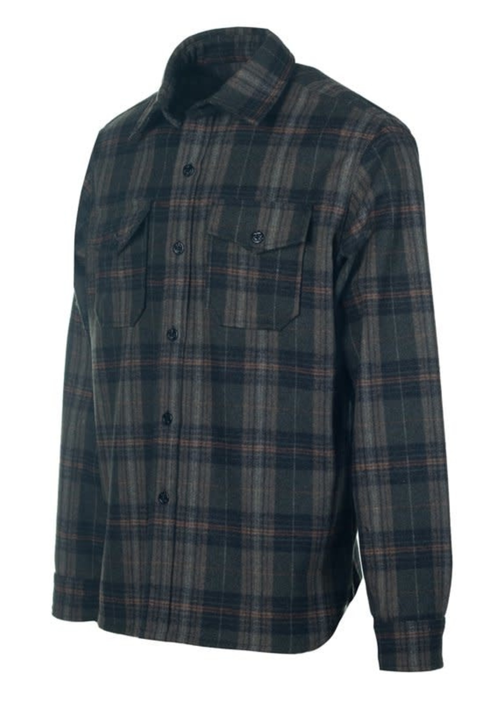 Schott CPO Overshirt Olive Plaid Wool Flannel