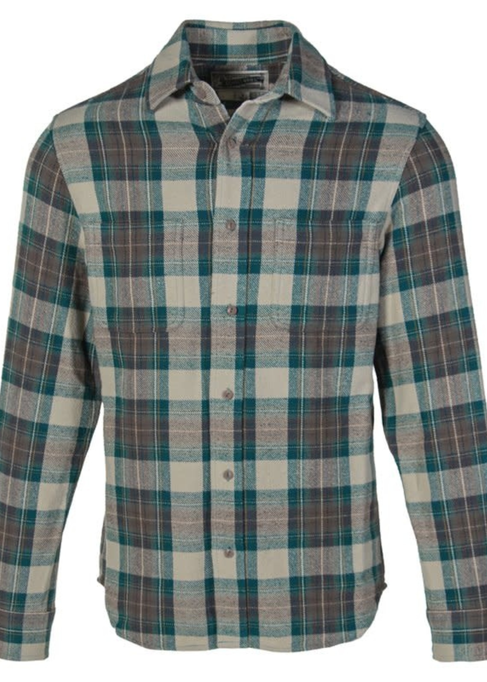 Schott Blue Brushed Cotton Plaid Flannel Shirt