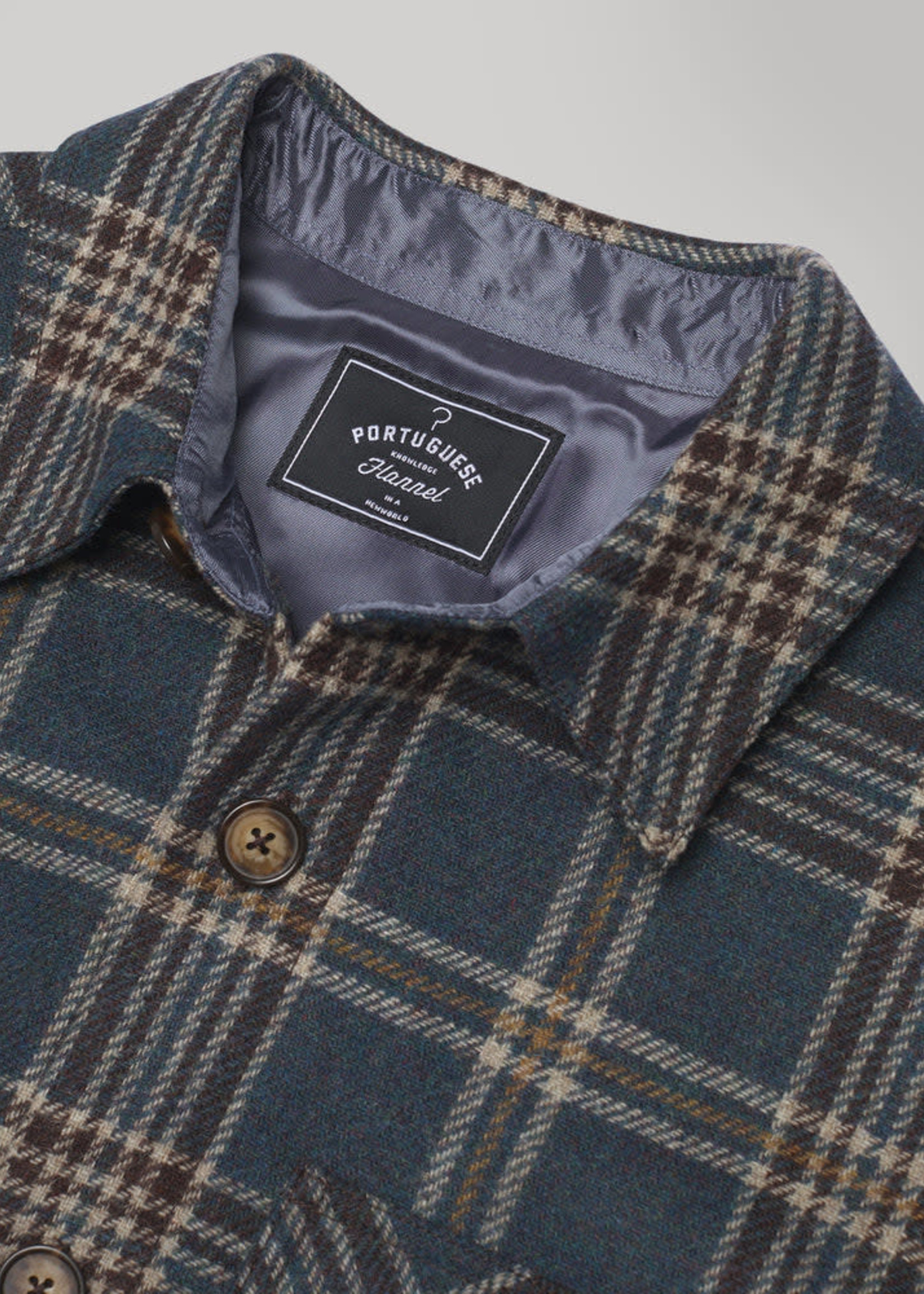 Portuguese Navy Melange Ombre Plaid Shirts by Proper Cloth