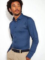 Desoto Desoto Royal Blue Pique LS Button Shirt