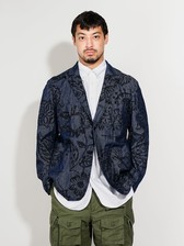 ジャケット・アウター Engineered Garments Baker Jacket Floral EG Bedford Jacket Indigo Floral Print (23S1D005) - Drinkwater's