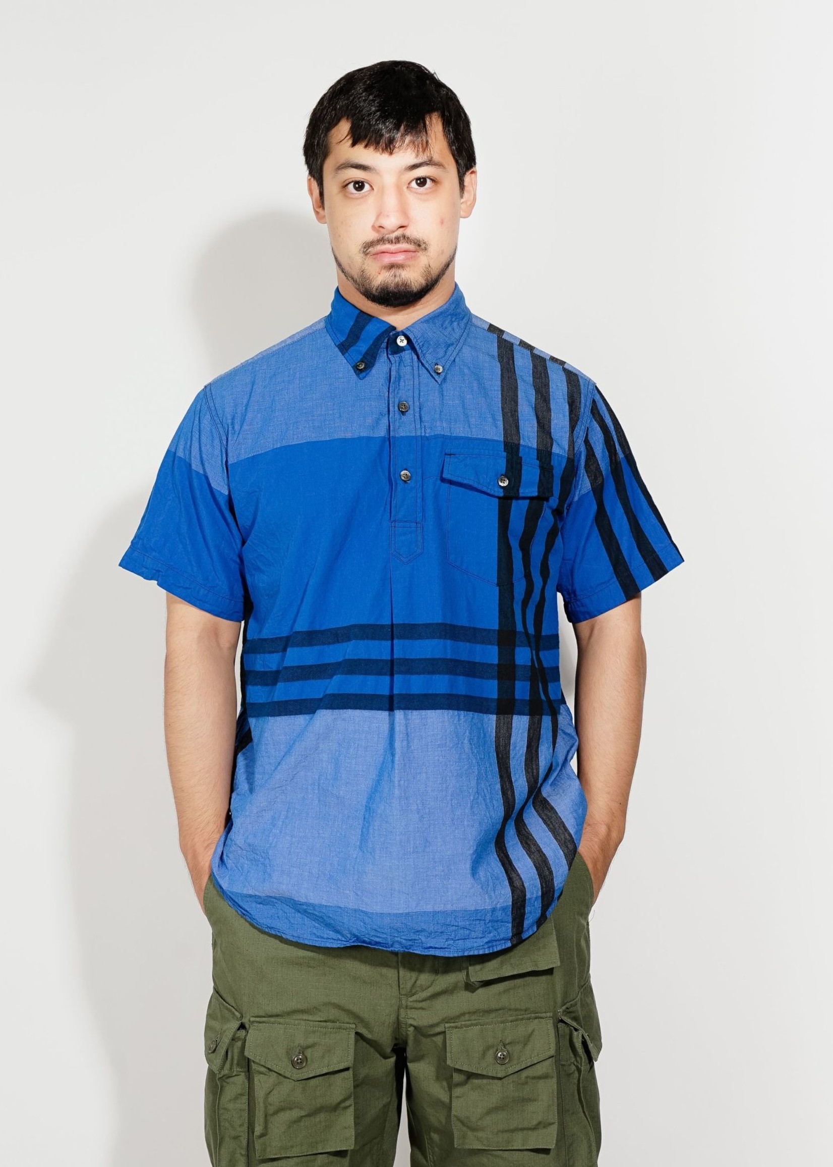 Engineered Garments Engineered Garments Pop Over Blue Cotton Big Plaid