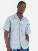 Universal Works Universal Works Camp Shirt White Blue Porto Cotton