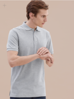 Handvaerk Handvaerk Pique Polo Shirt Grey Peruvian Pima Cotton