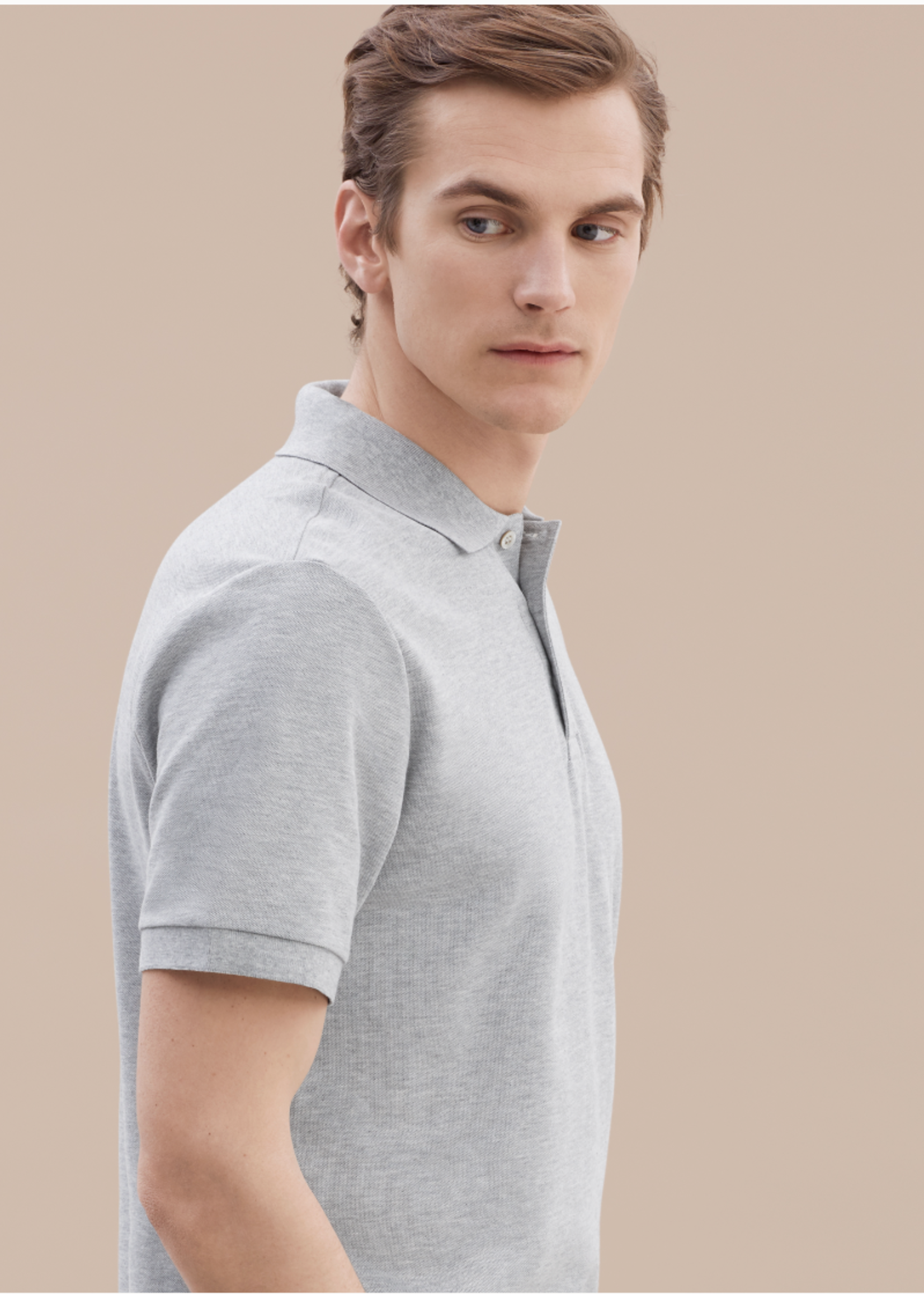 Handvaerk Handvaerk Pique Polo Shirt Grey Peruvian Pima Cotton