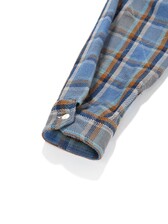 Engineered Garments Work Shirt Blue Cotton Heavy Blue Plaid