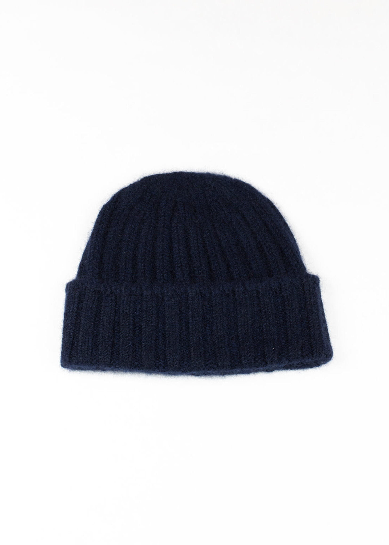 Cableami Cashmere 2x2 Rib Cap  Navy