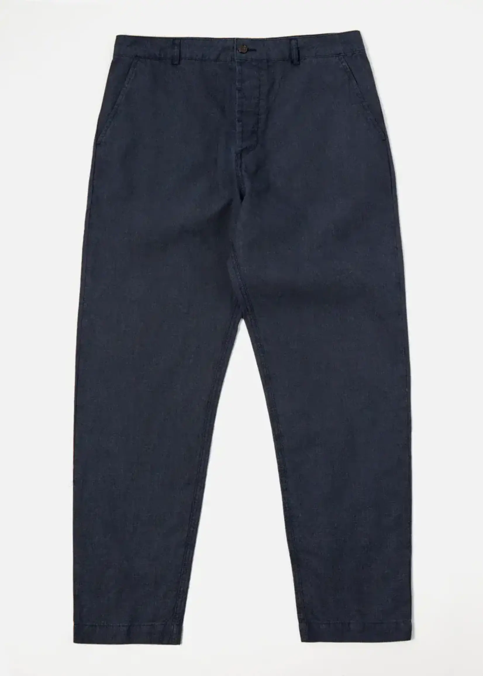Universal Works Universal Works Military Chino Linen Mix Puppy Tooth Navy