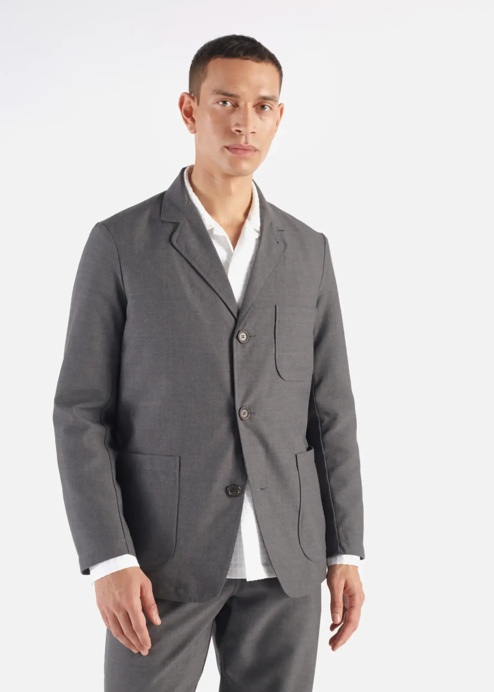 Universal Works Universal Works Three Button Jacket Tropical Suiting Grey Marl