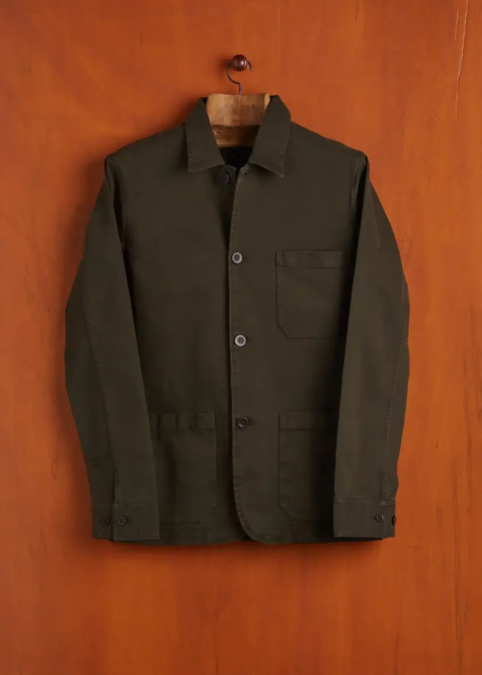 Portuguese Flannel Portuguese Flannel Labura Dark Olive Twill Jacket