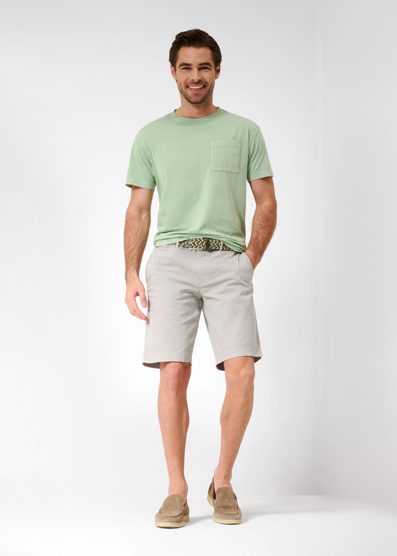 Brax Bari Short Silver Cotton