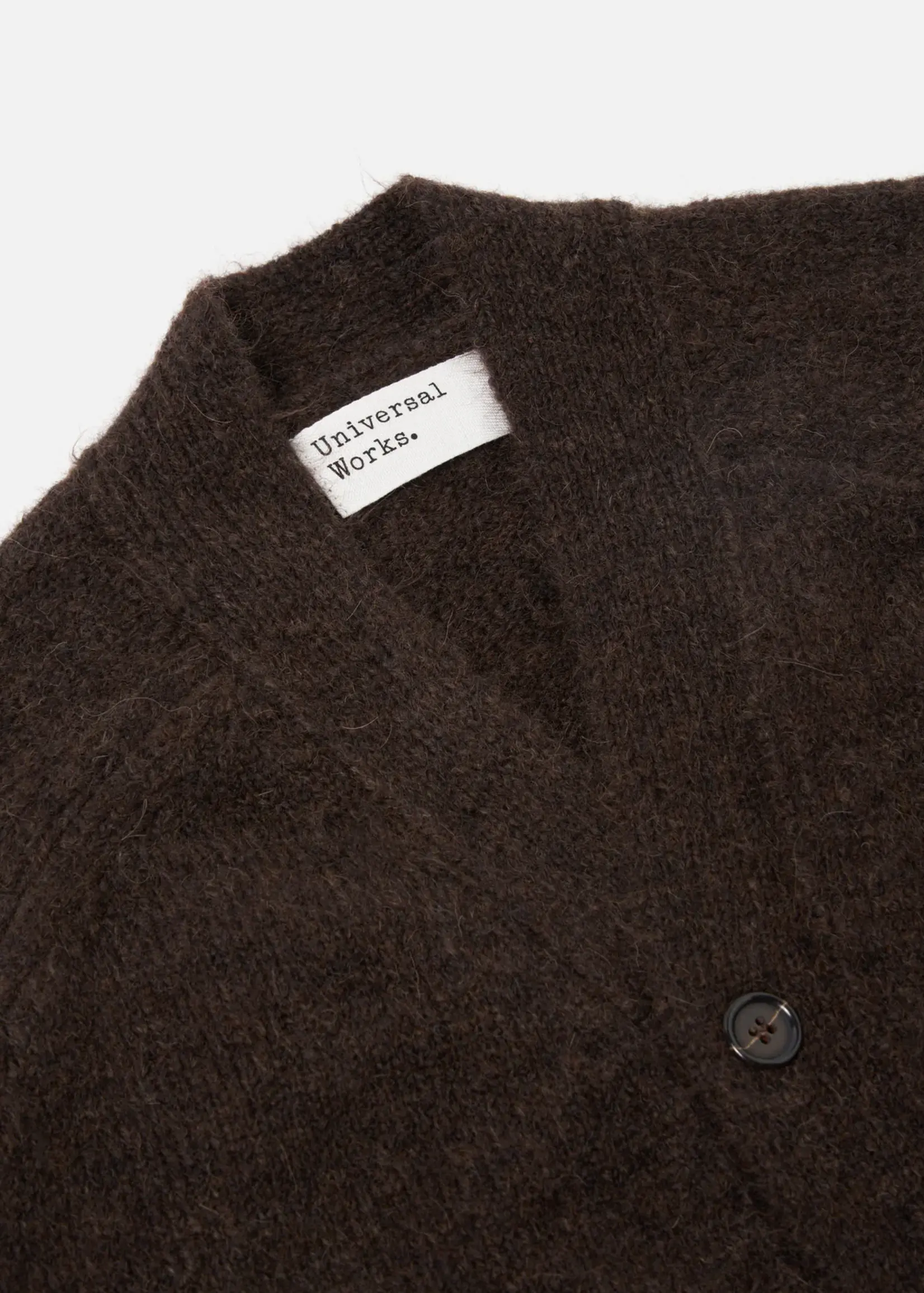 Universal Works Universal Works David Cardigan Alpaca Knit Brown