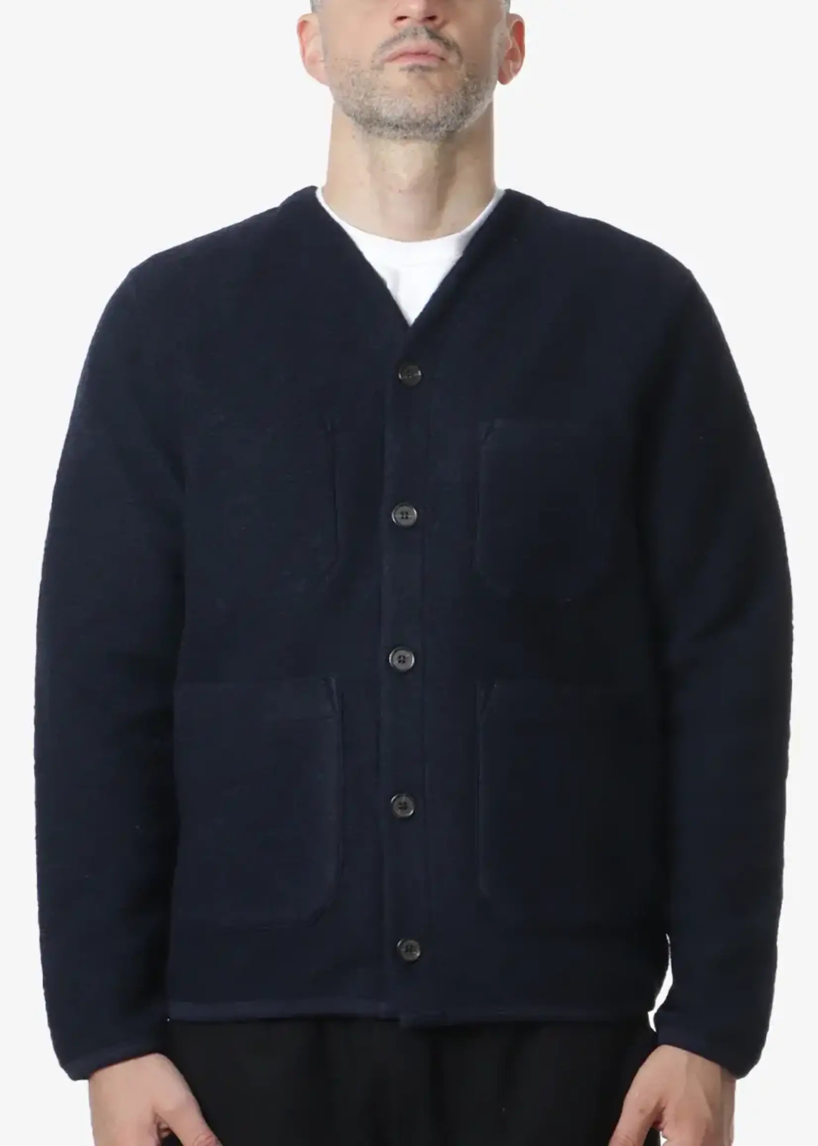 Universal Works Universal Works Cardigan Wool Fleece Navy