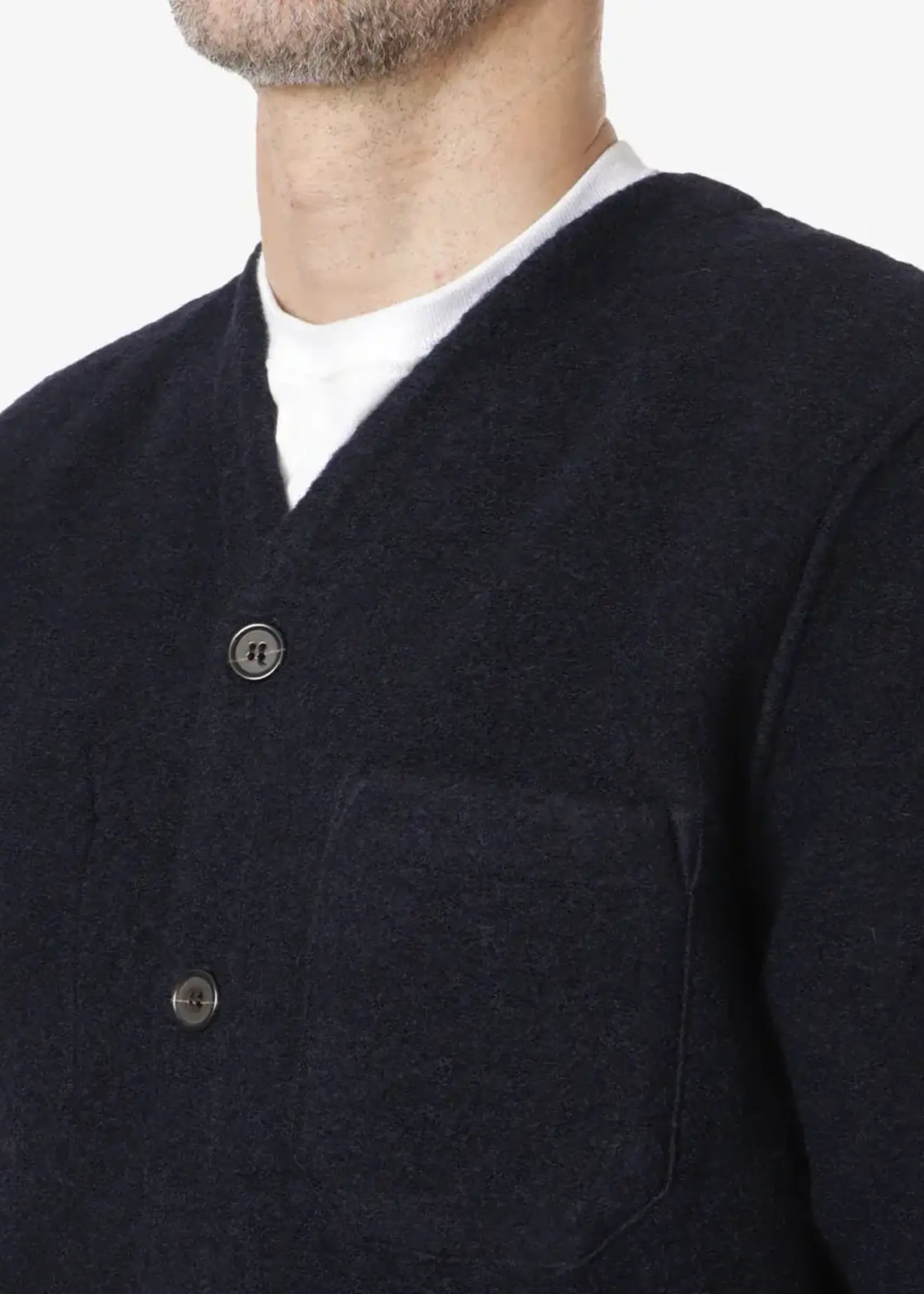 Universal Works Universal Works Cardigan Wool Fleece Navy