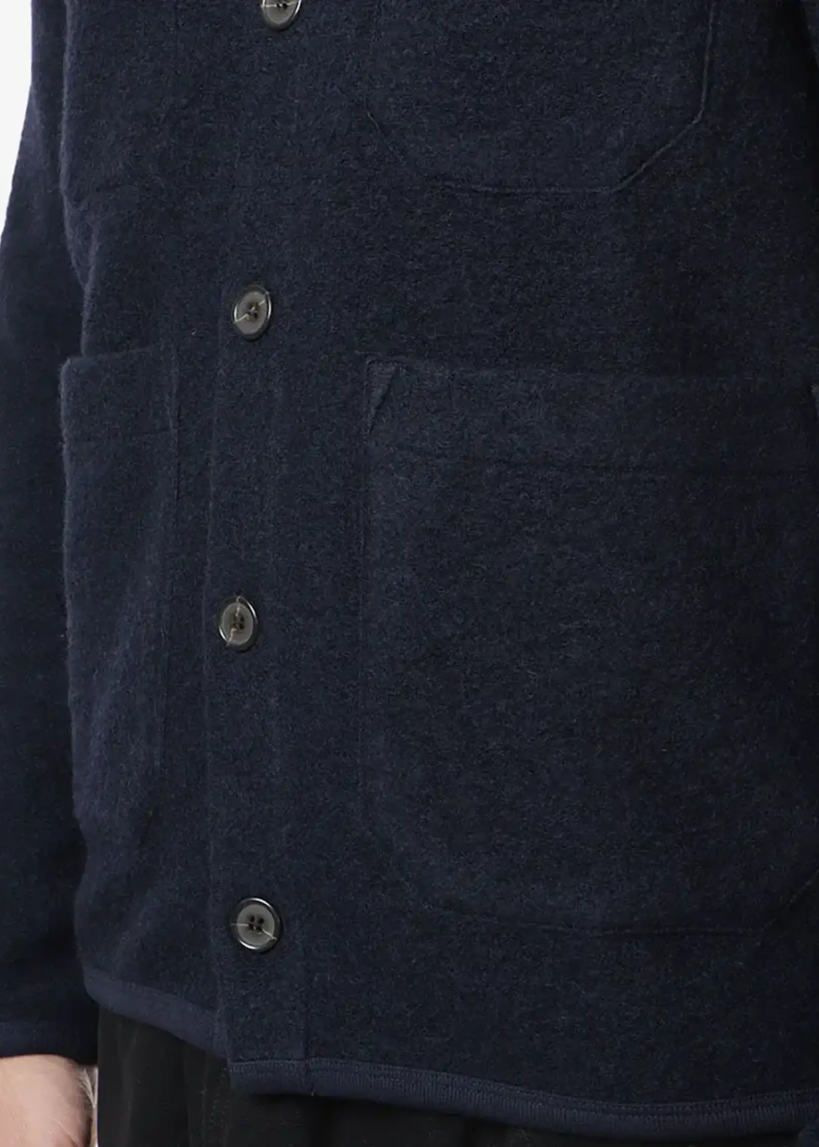 Universal Works Universal Works Cardigan Wool Fleece Navy