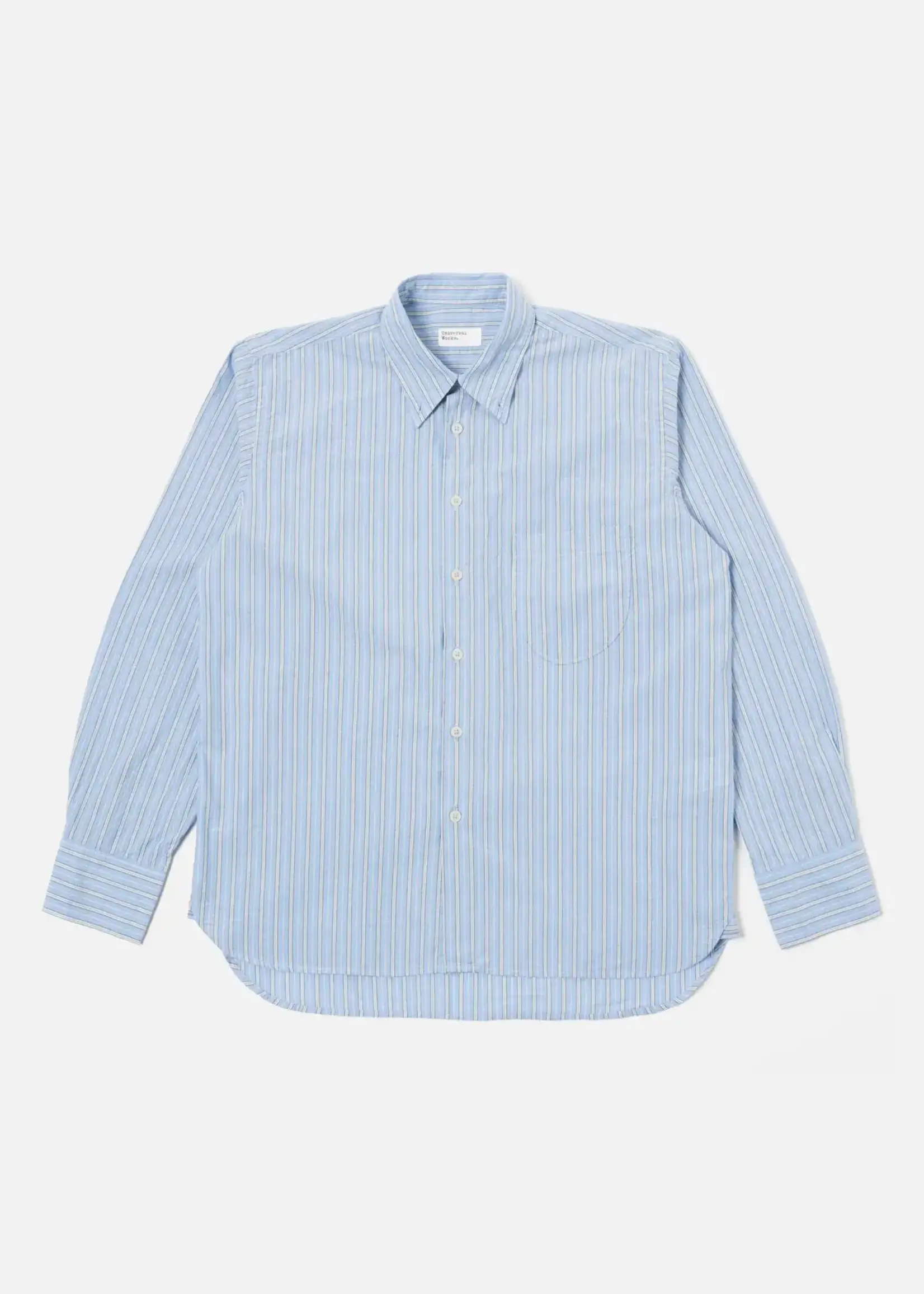 Universal Works Universal Works Lazy Day Shirt Chelsea Cotton Stripe Blue