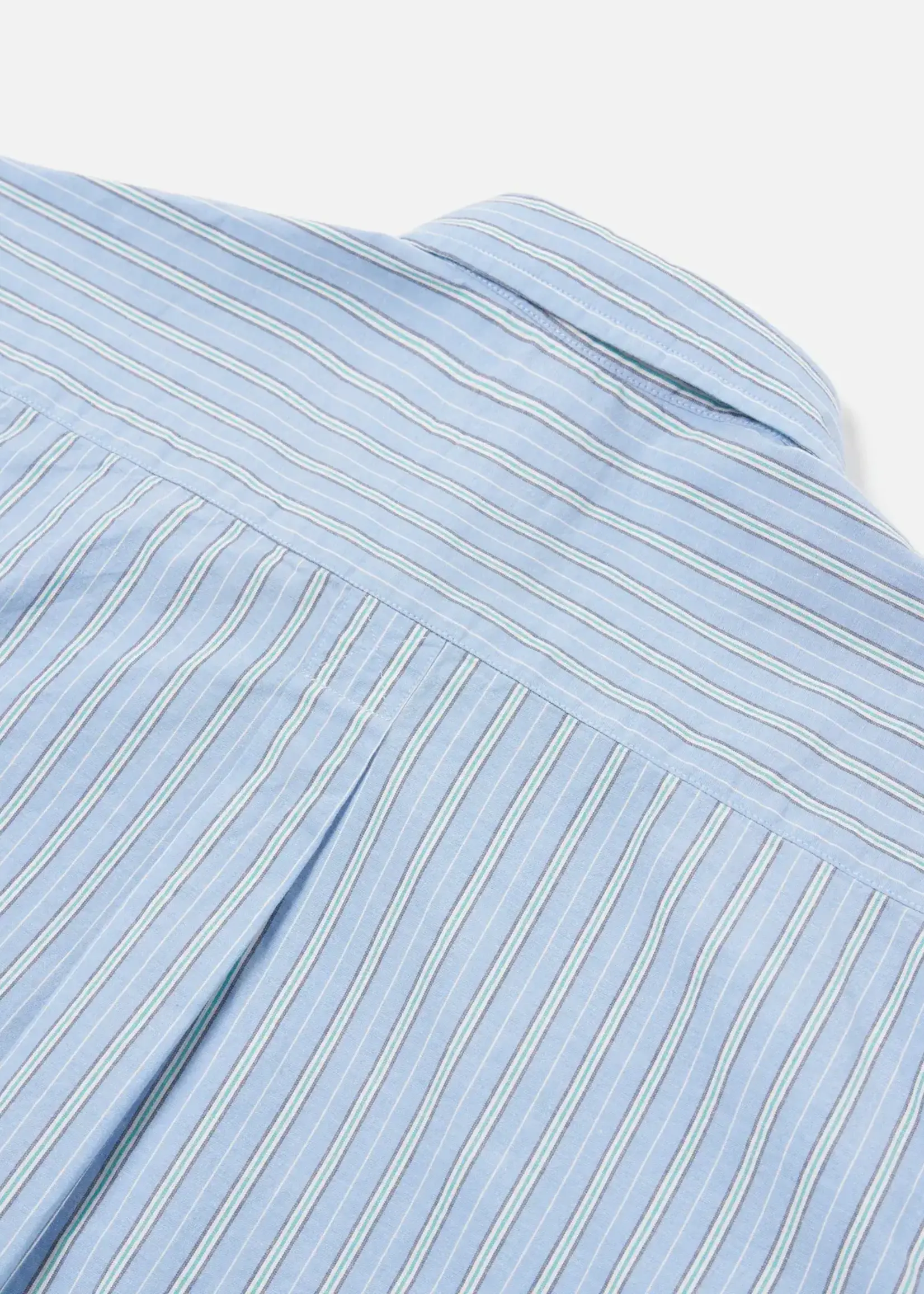 Universal Works Universal Works Lazy Day Shirt Chelsea Cotton Stripe Blue