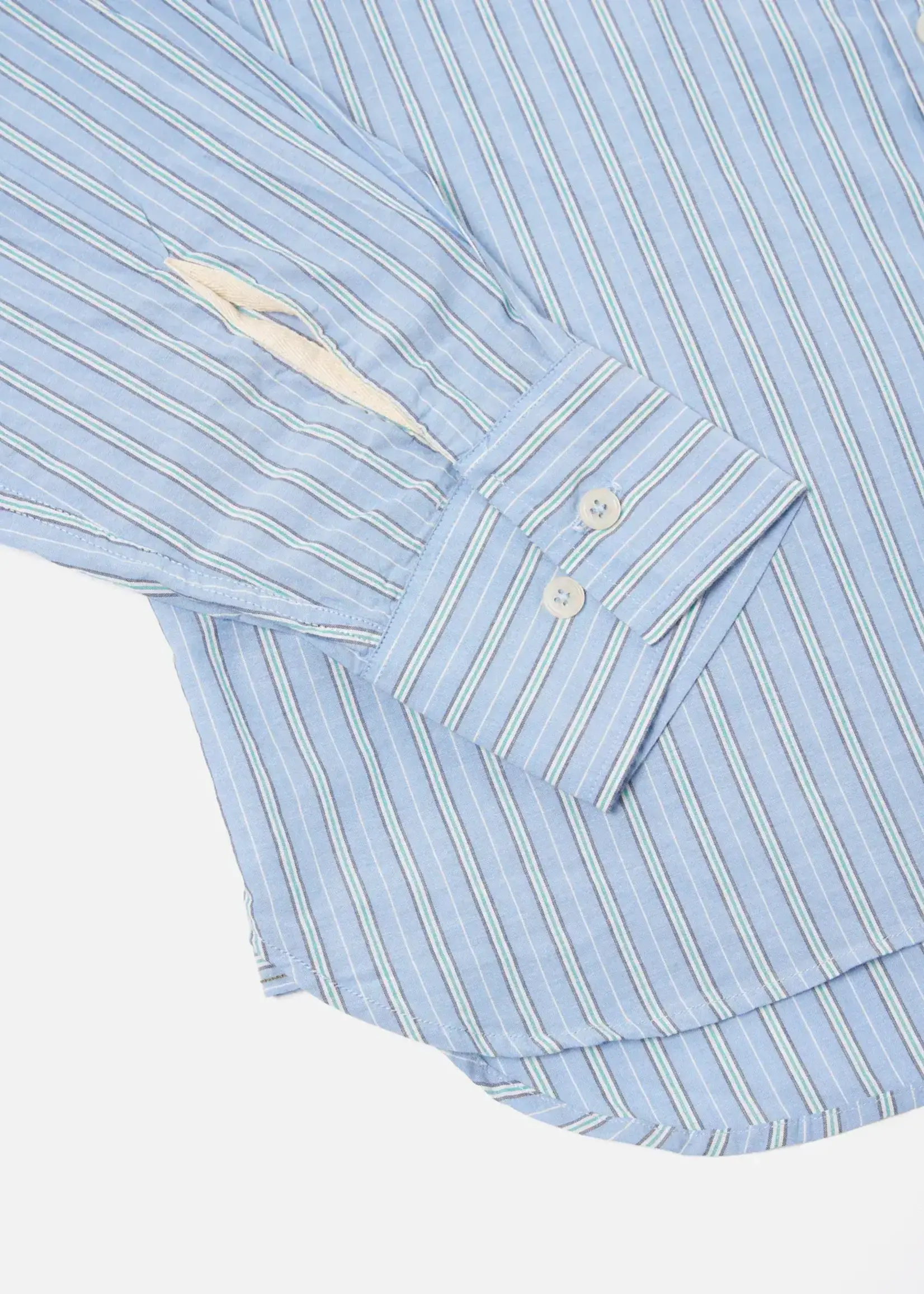 Universal Works Universal Works Lazy Day Shirt Chelsea Cotton Stripe Blue