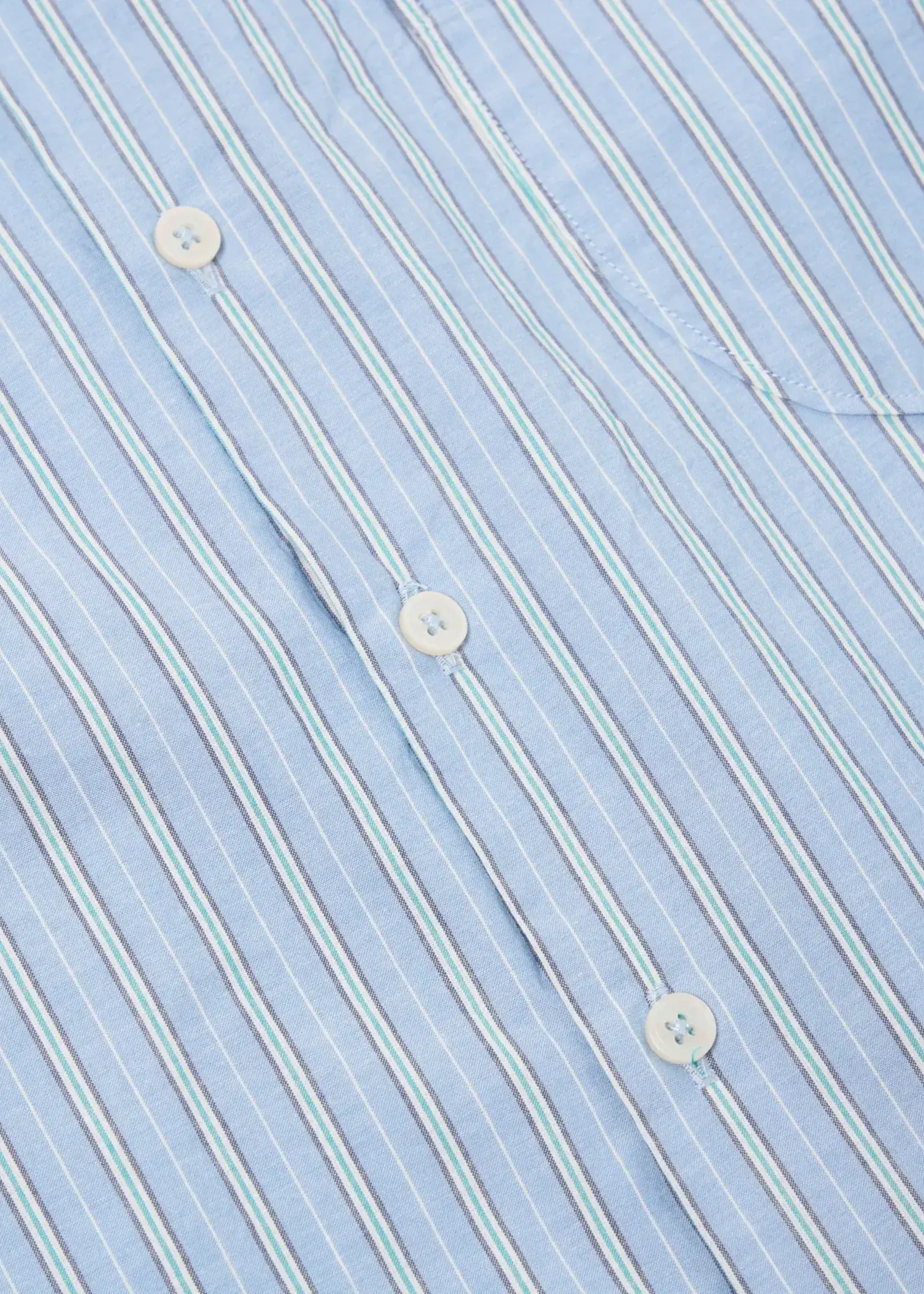 Universal Works Universal Works Lazy Day Shirt Chelsea Cotton Stripe Blue