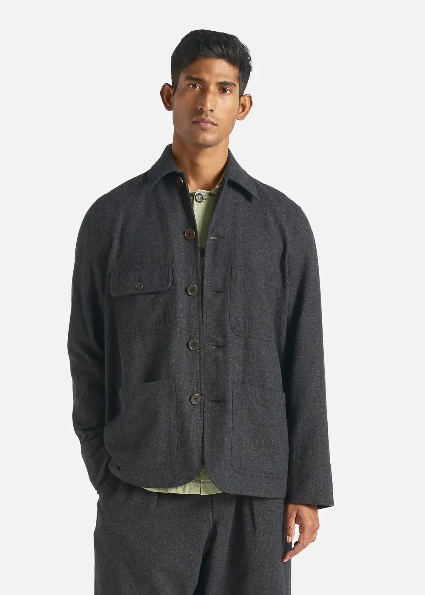 Universal Works Universal Works Merchant Jacket Veta Upcycled Cotton Charcoal