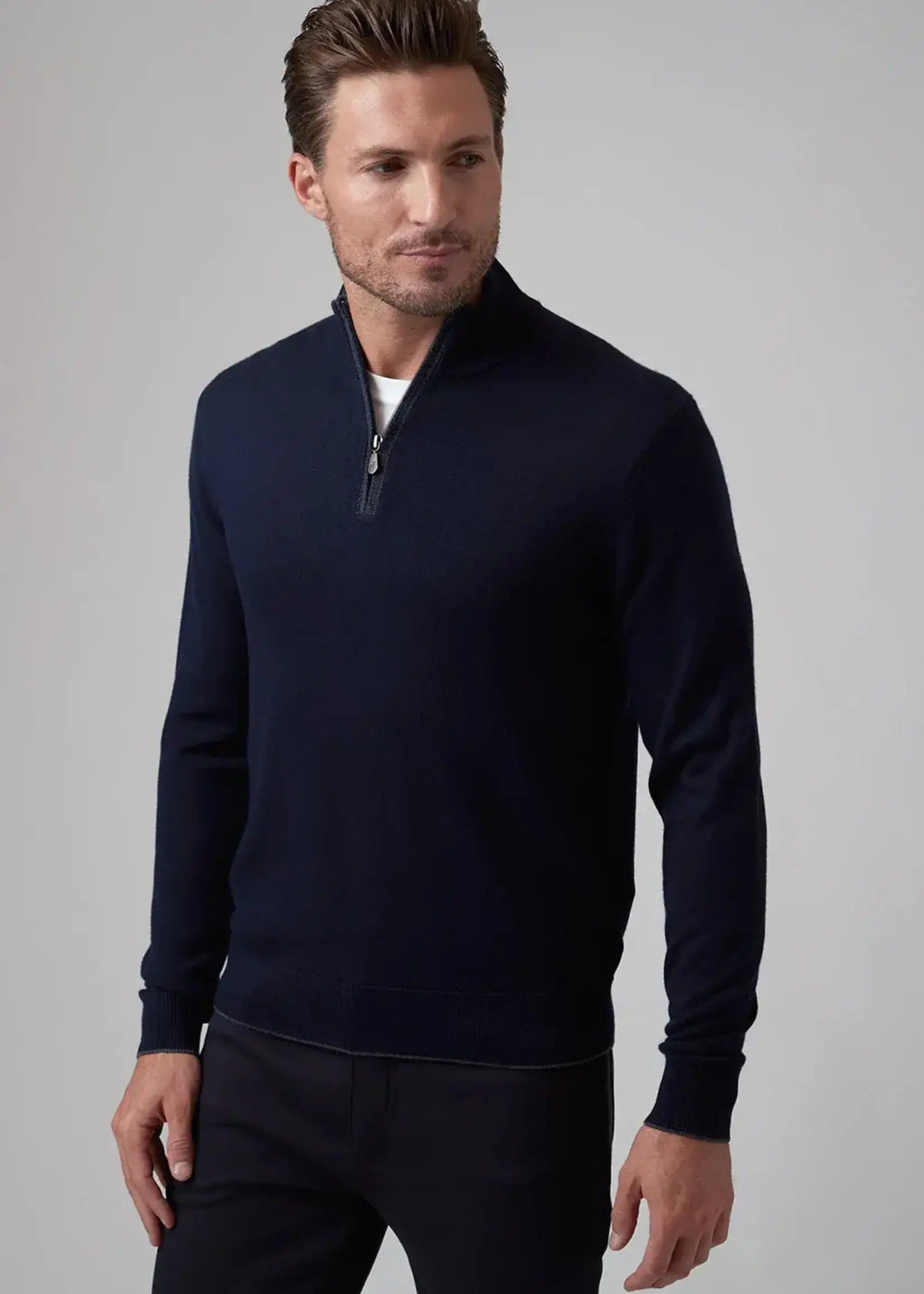 Raffi Raffi Navy Merino Wool 1/4 Zip