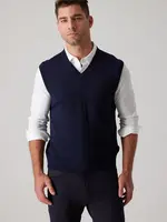 Raffi Raffi Navy Merino Wool V Neck Vest