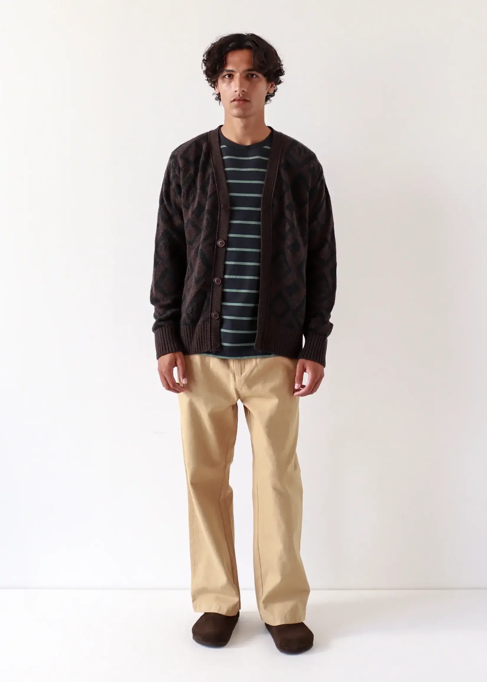 Far Afield Far Afield Buckley Cardigan Brown/Black Alpaca/Cotton
