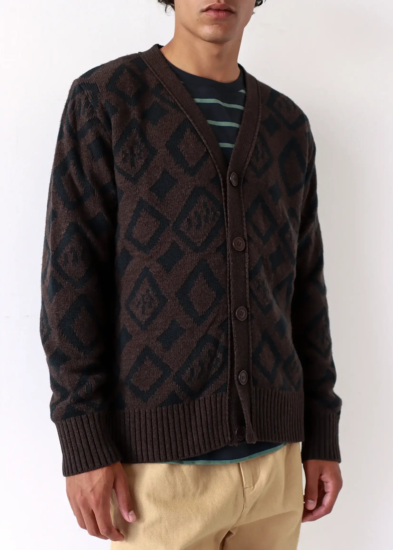 Far Afield Far Afield Buckley Cardigan Brown/Black Alpaca/Cotton