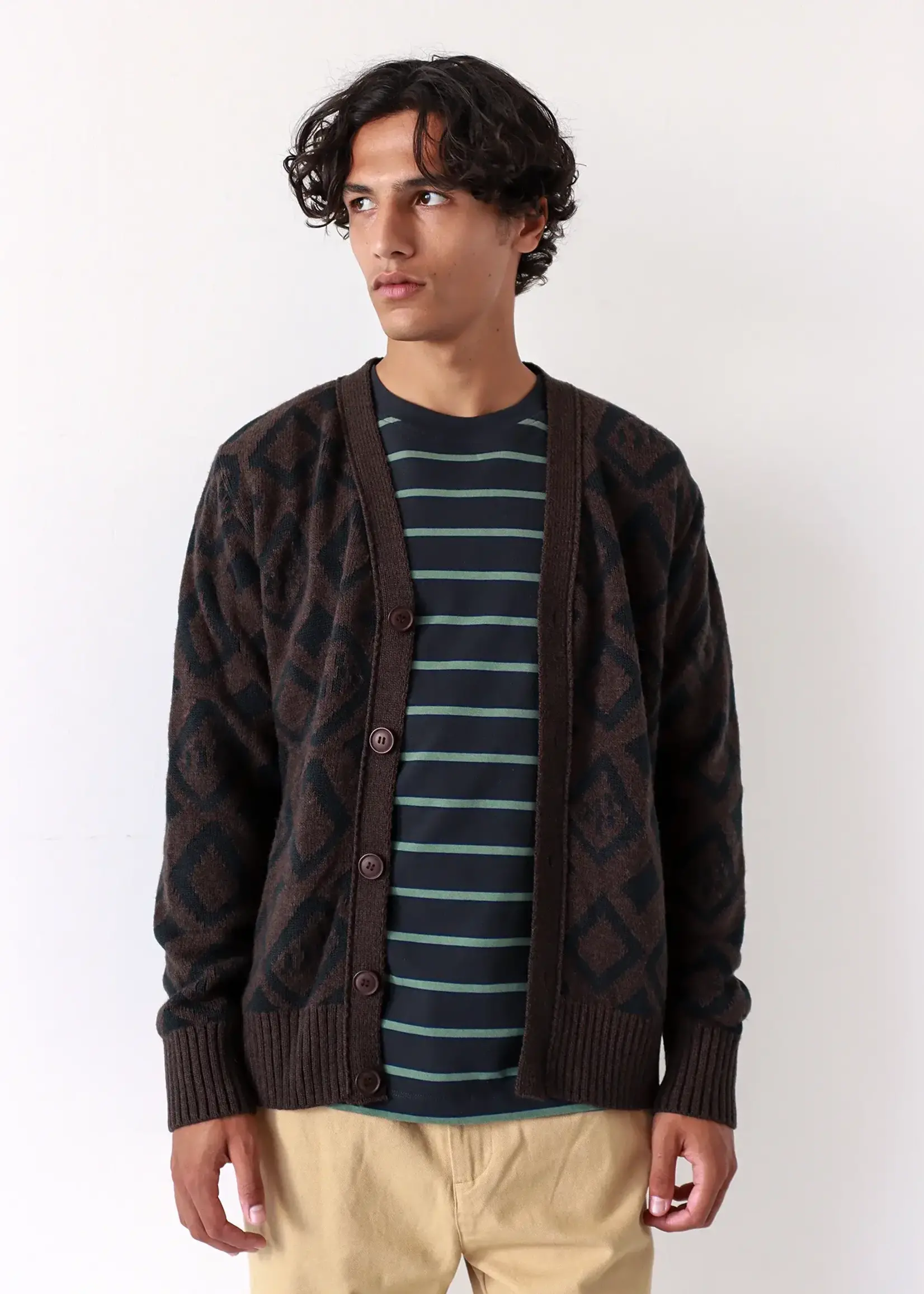 Far Afield Far Afield Buckley Cardigan Brown/Black Alpaca/Cotton