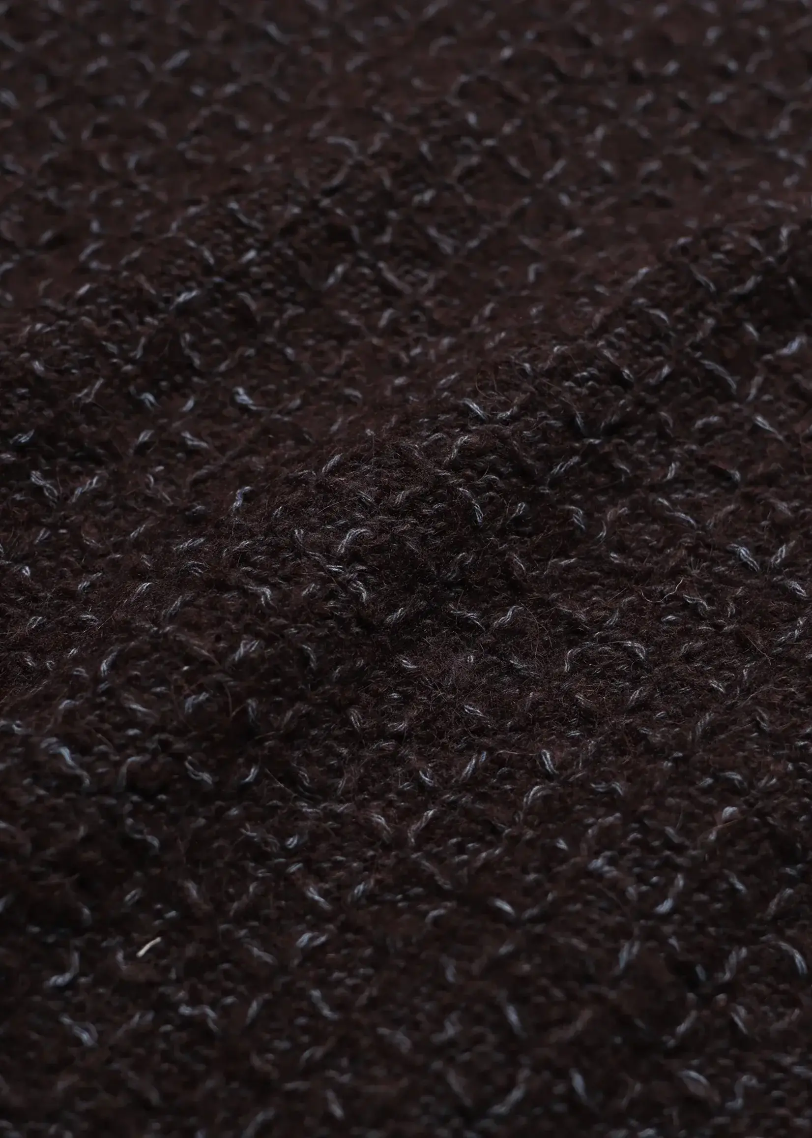 Far Afield Far Afield Kier Knit Diamond Weave Polo Slate Brown/Blue  Wool Blend