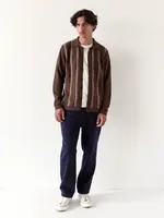 Far Afield Far Afield Zigger Cardigan Kuki Stripe/Slate Brown Cotton
