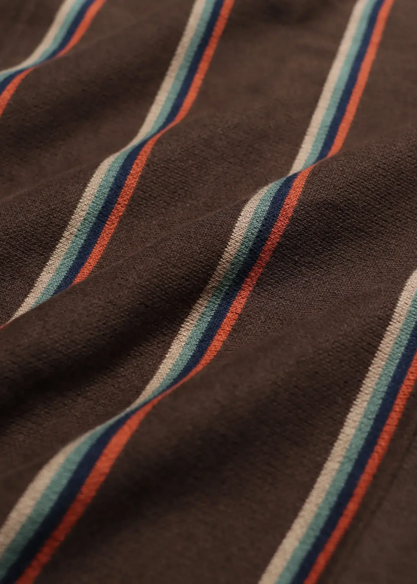 Far Afield Far Afield Zigger Cardigan Kuki Stripe/Slate Brown Cotton