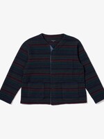 Engineered Garments EG Knit Cardigan Green Fair Isle Stripe Wool/Poly Sweater