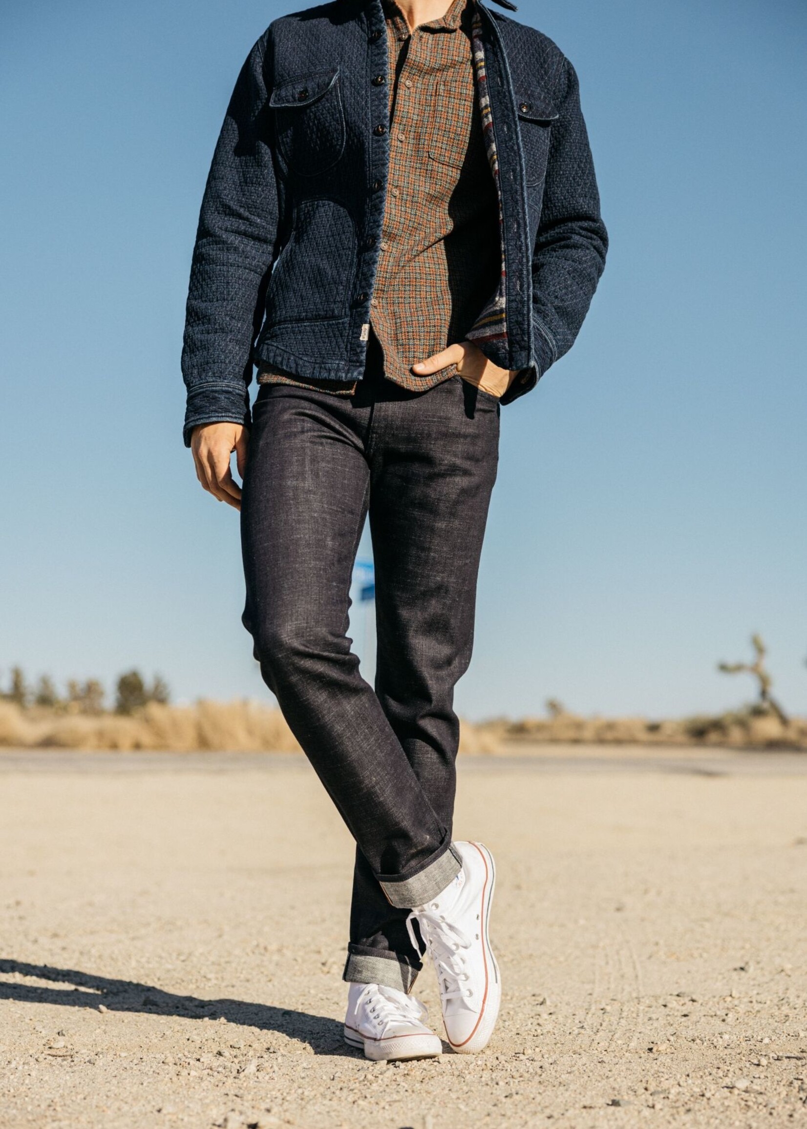 Kato Kato Anvil Shirt Jacket Indigo Quilt Denim