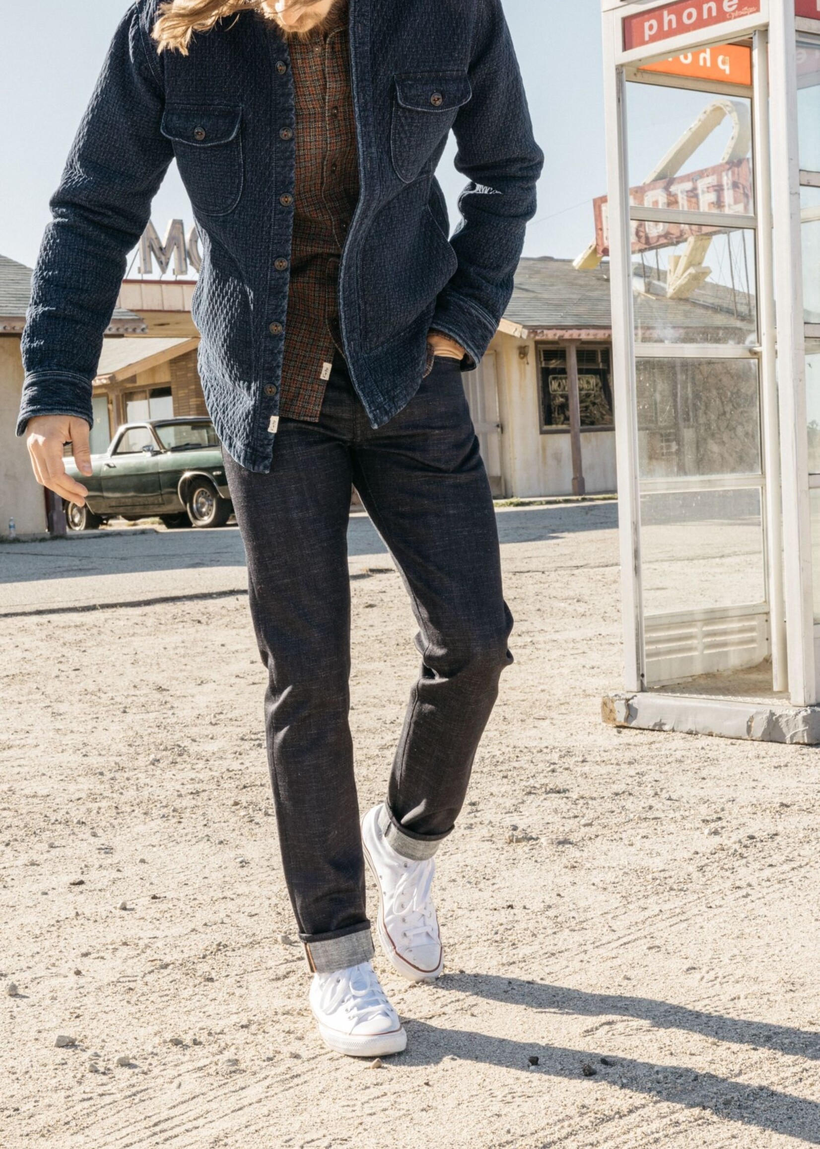 Kato Anvil Shirt Jacket Indigo Quilt Denim (001061501