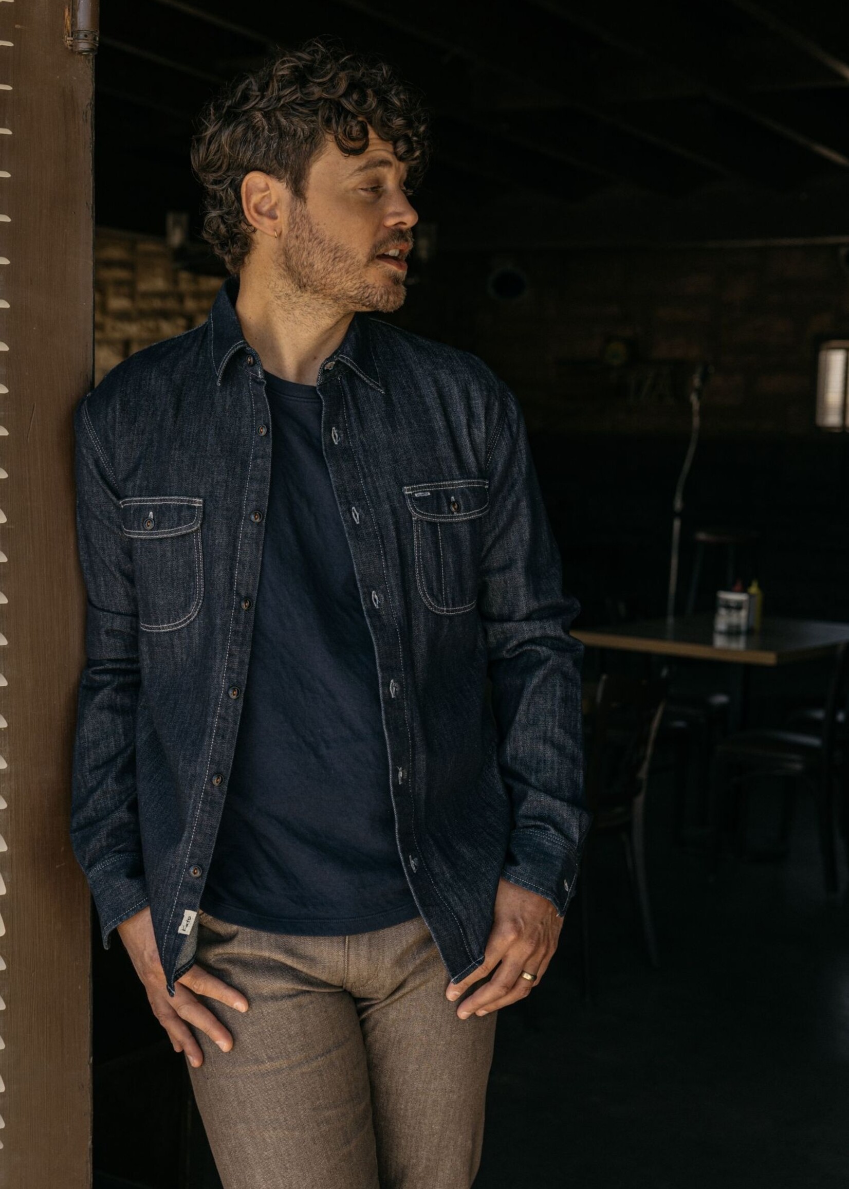 Kato Kato Brace 7oz Indigo Loose Weave Denim Shirt