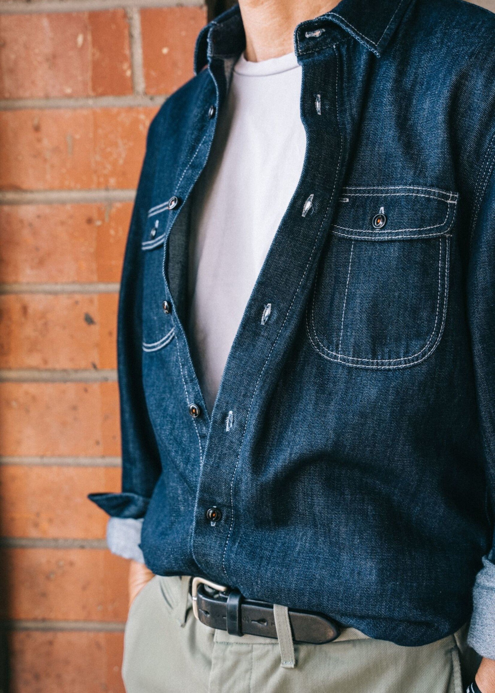 Kato Kato Brace 7oz Indigo Loose Weave Denim Shirt