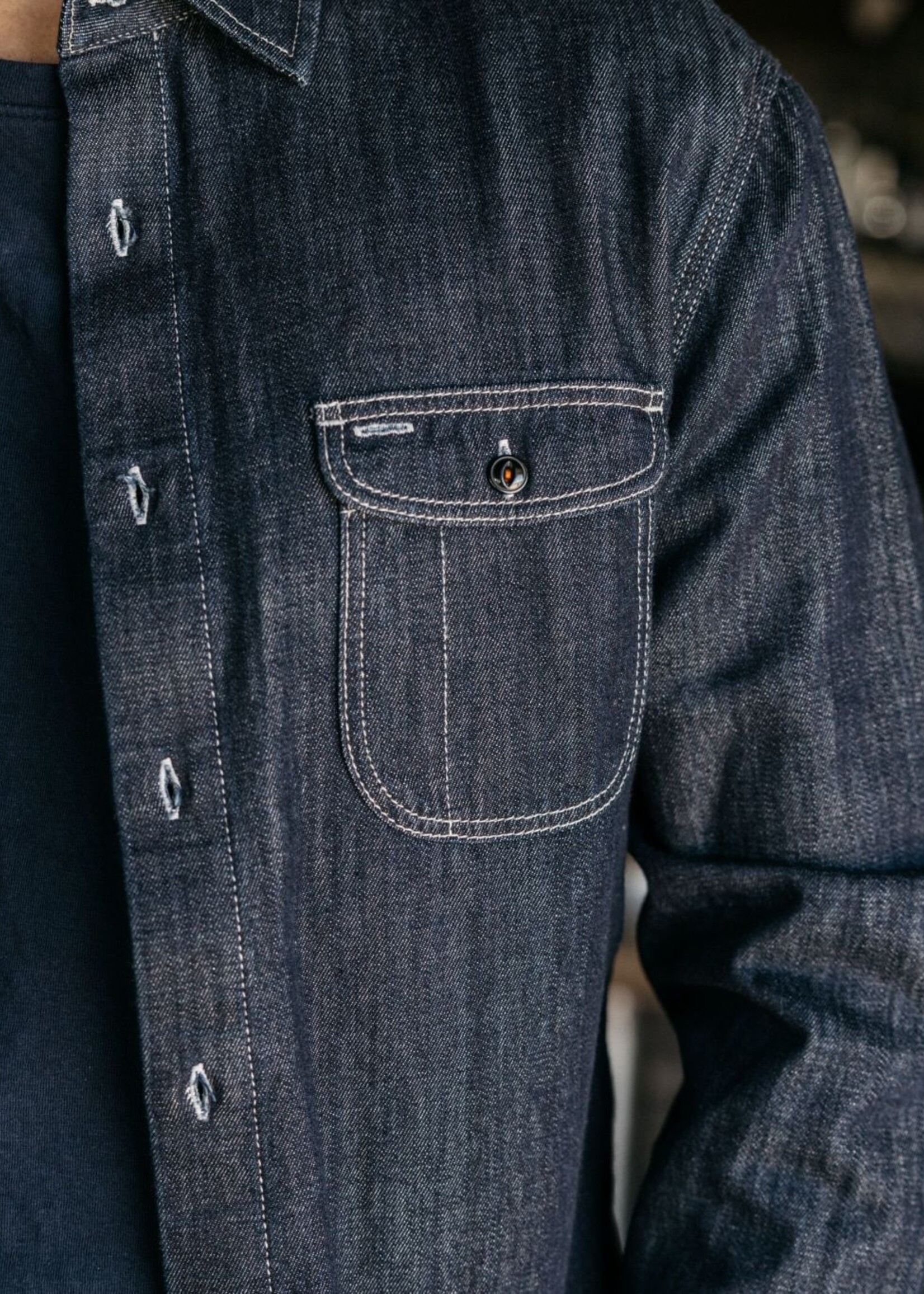 Kato Kato Brace 7oz Indigo Loose Weave Denim Shirt