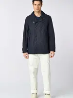 L'Impermeabile L'Impermeable Pea Coat Navy Wax Cotton