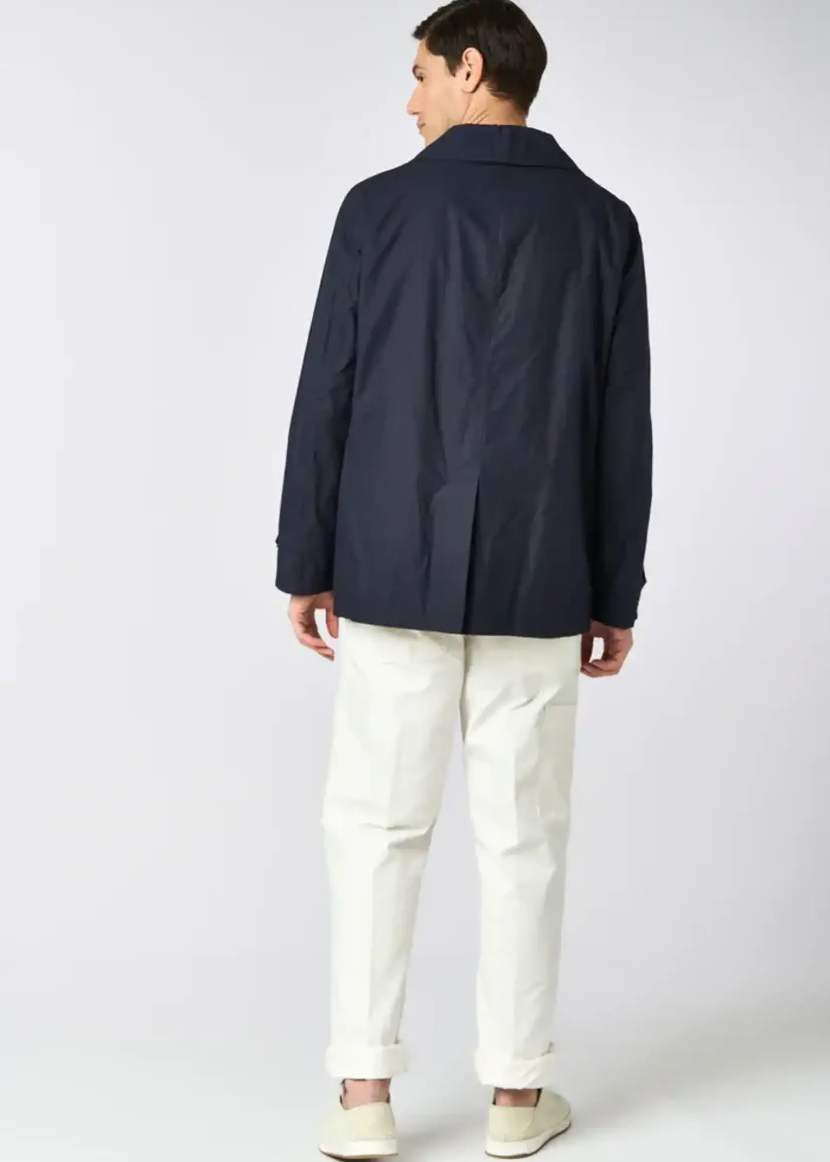 L'Impermeabile L'Impermeable Pea Coat Navy Wax Cotton