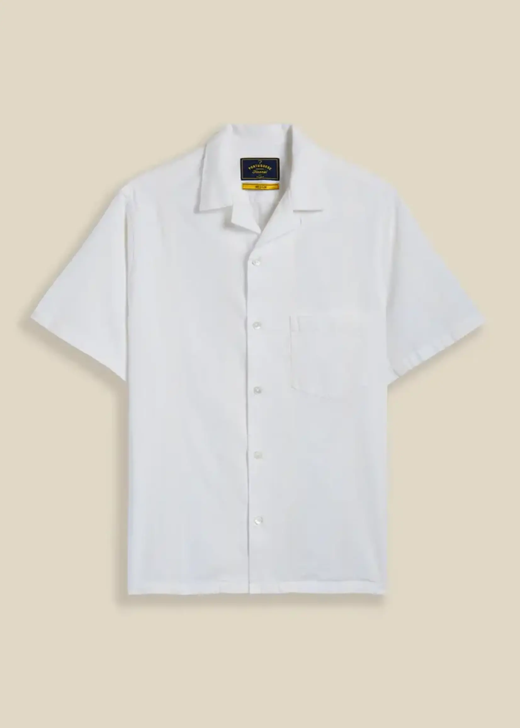 Portuguese Flannel Portuguese Flannel Alqueva White Blue Camp Collar