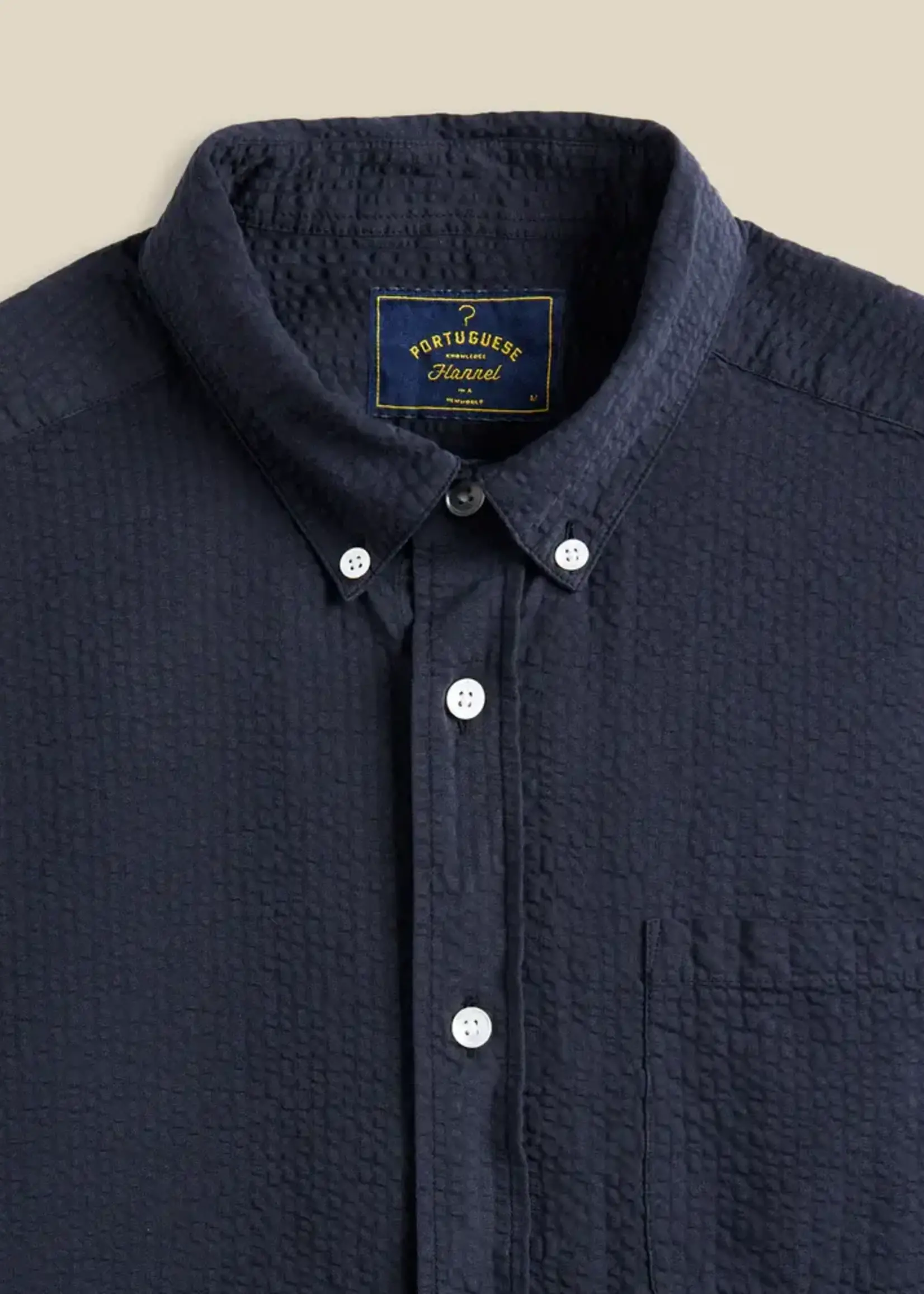Portuguese Flannel Portuguese Flannel Atlantico Navy Seersucker