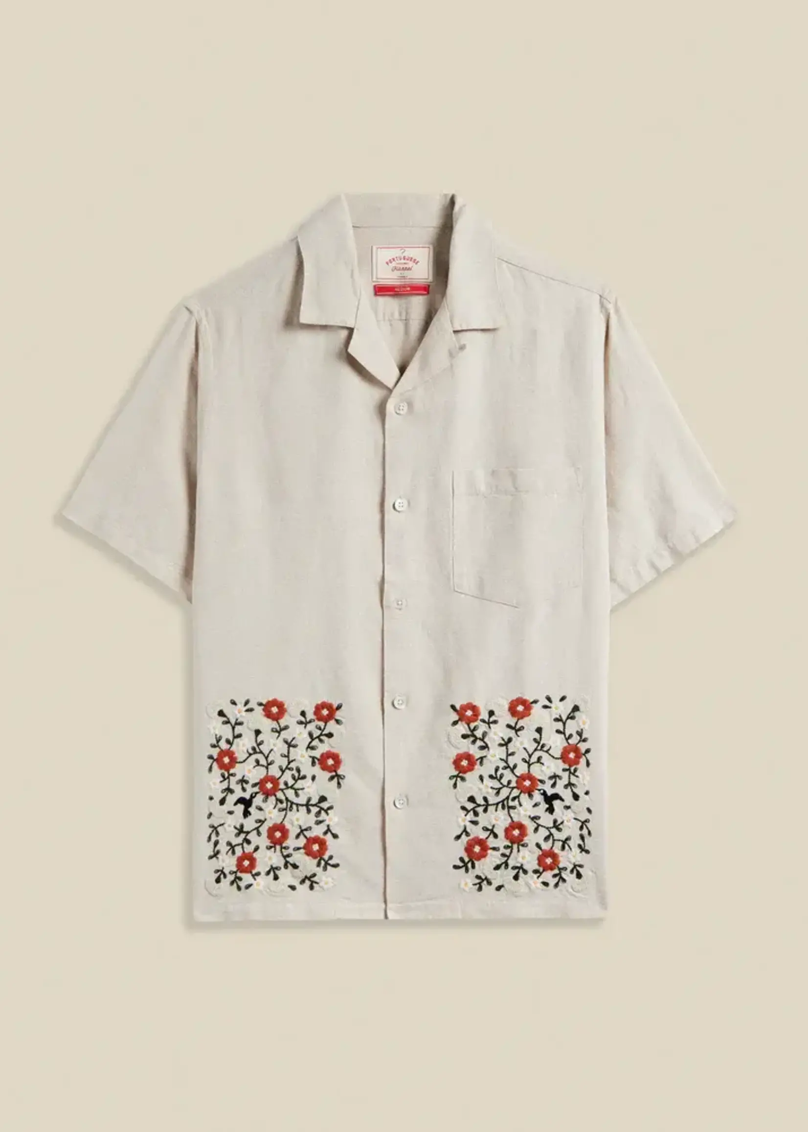 Portuguese Flannel Portuguese Flannel Colibri Sand Camp Collar