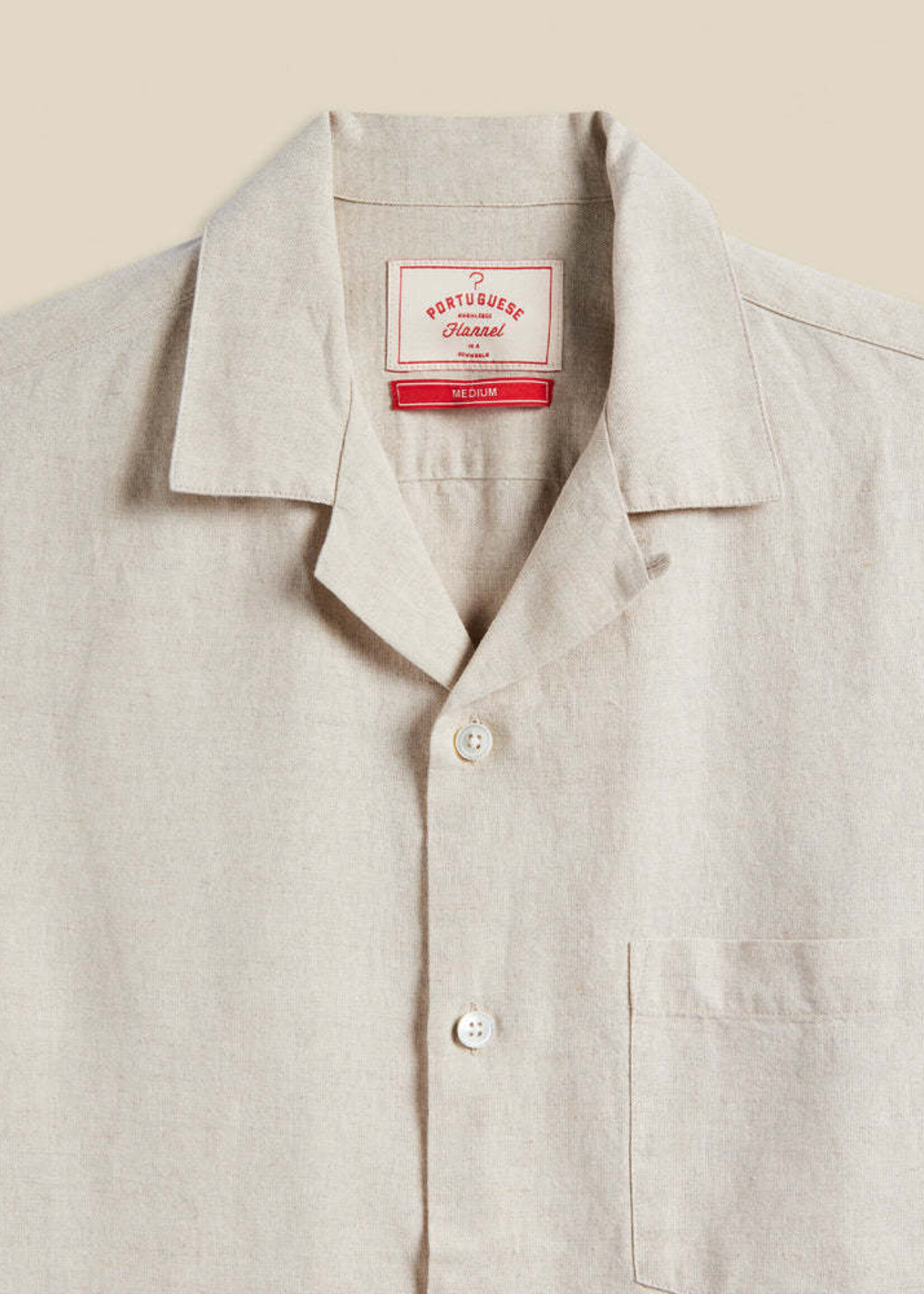 Portuguese Flannel Portuguese Flannel Colibri Sand Camp Collar