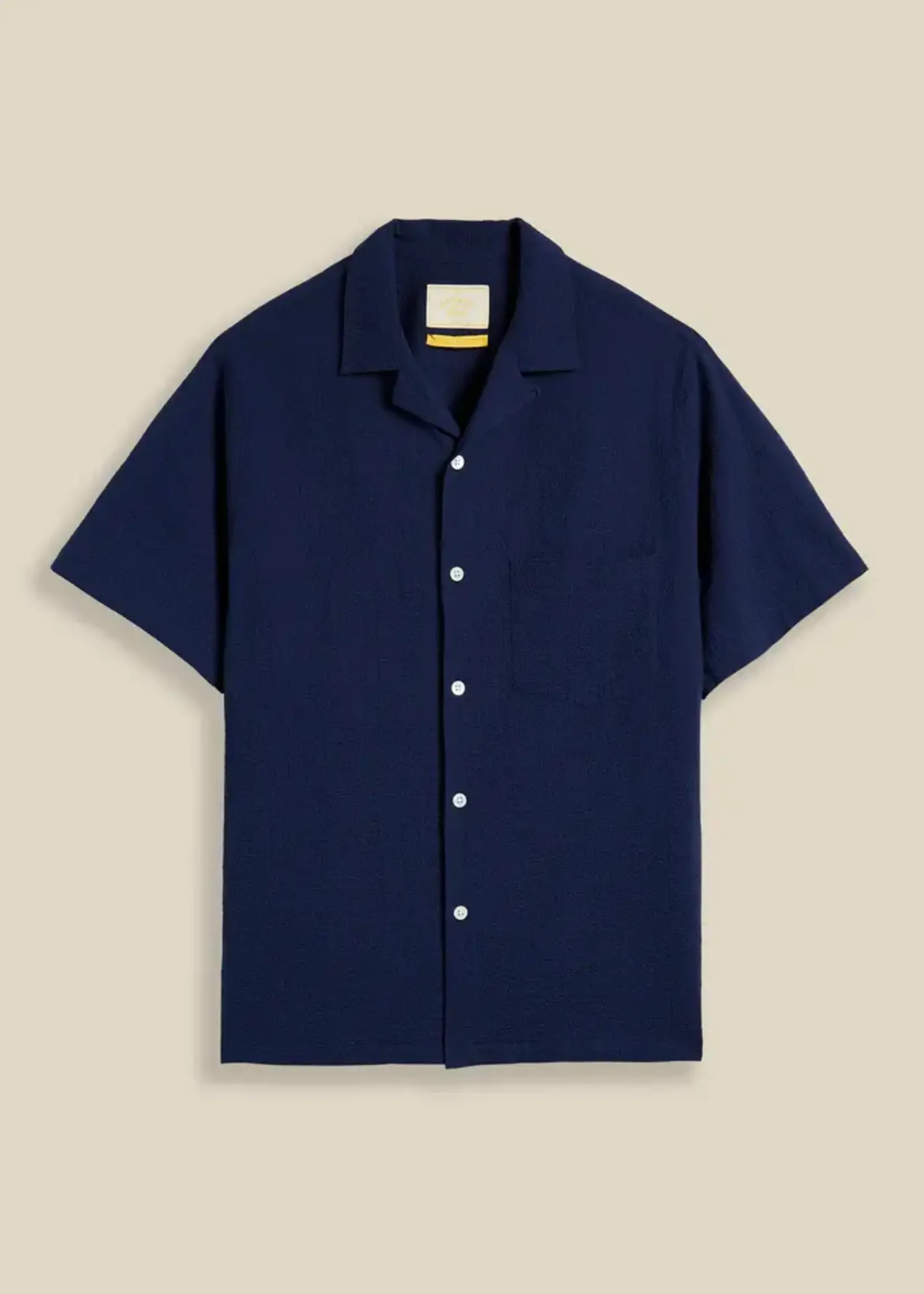 Portuguese Flannel Portuguese Flannel Flame Navy Camp Collar