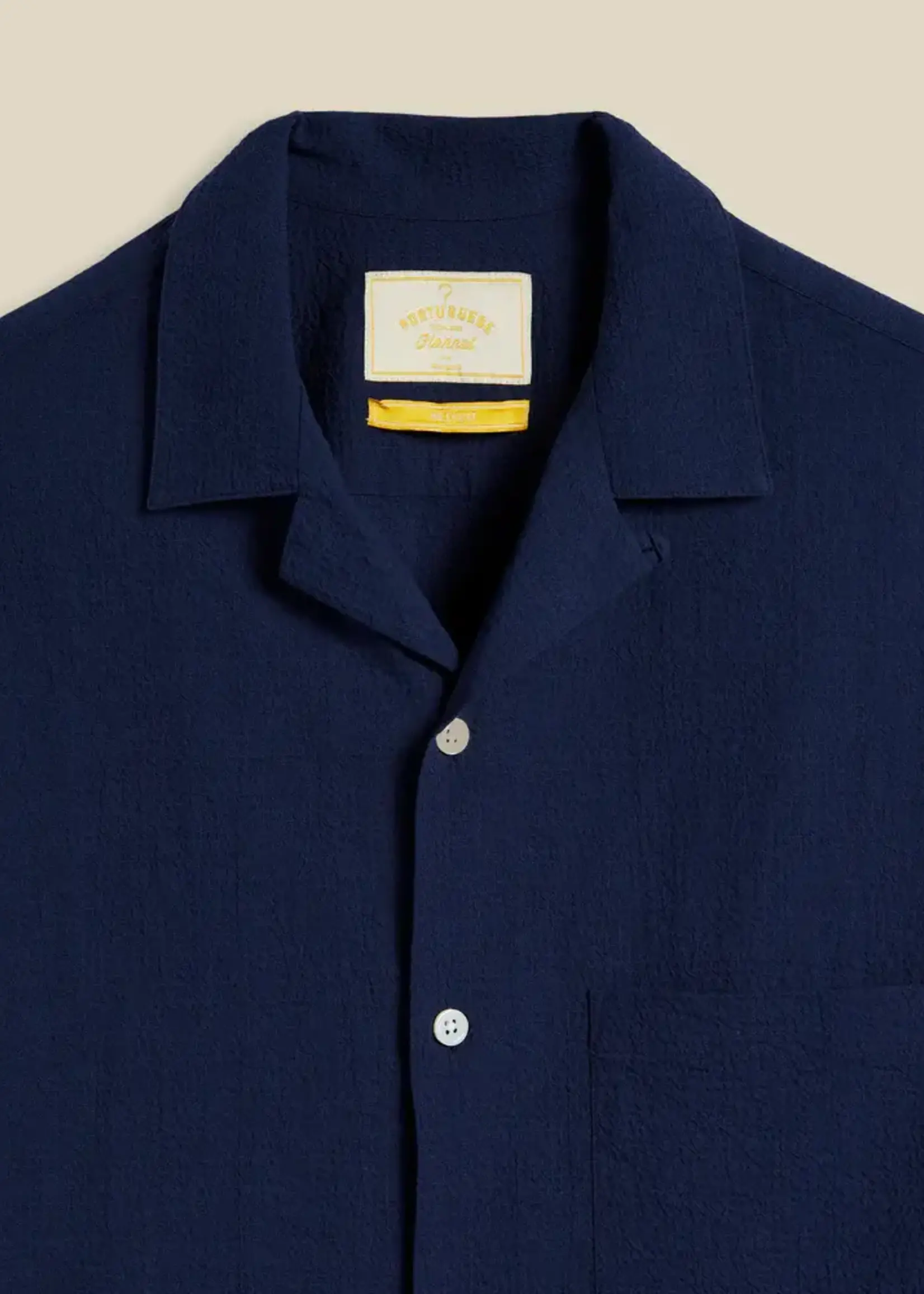 Portuguese Flannel Portuguese Flannel Flame Navy Camp Collar