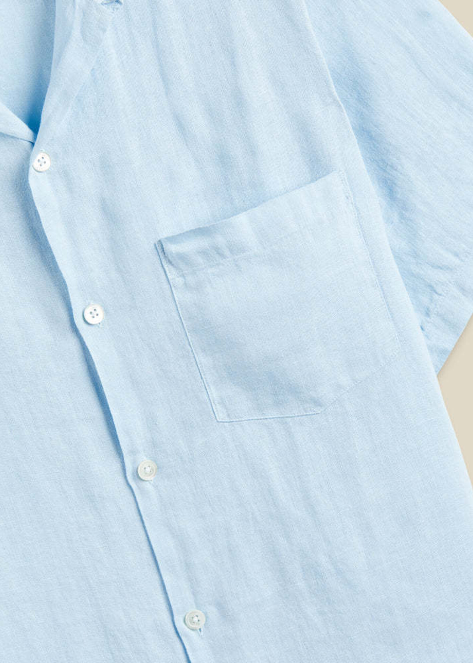 Portuguese Flannel Portuguese Flannel Linen Sky Camp Collar