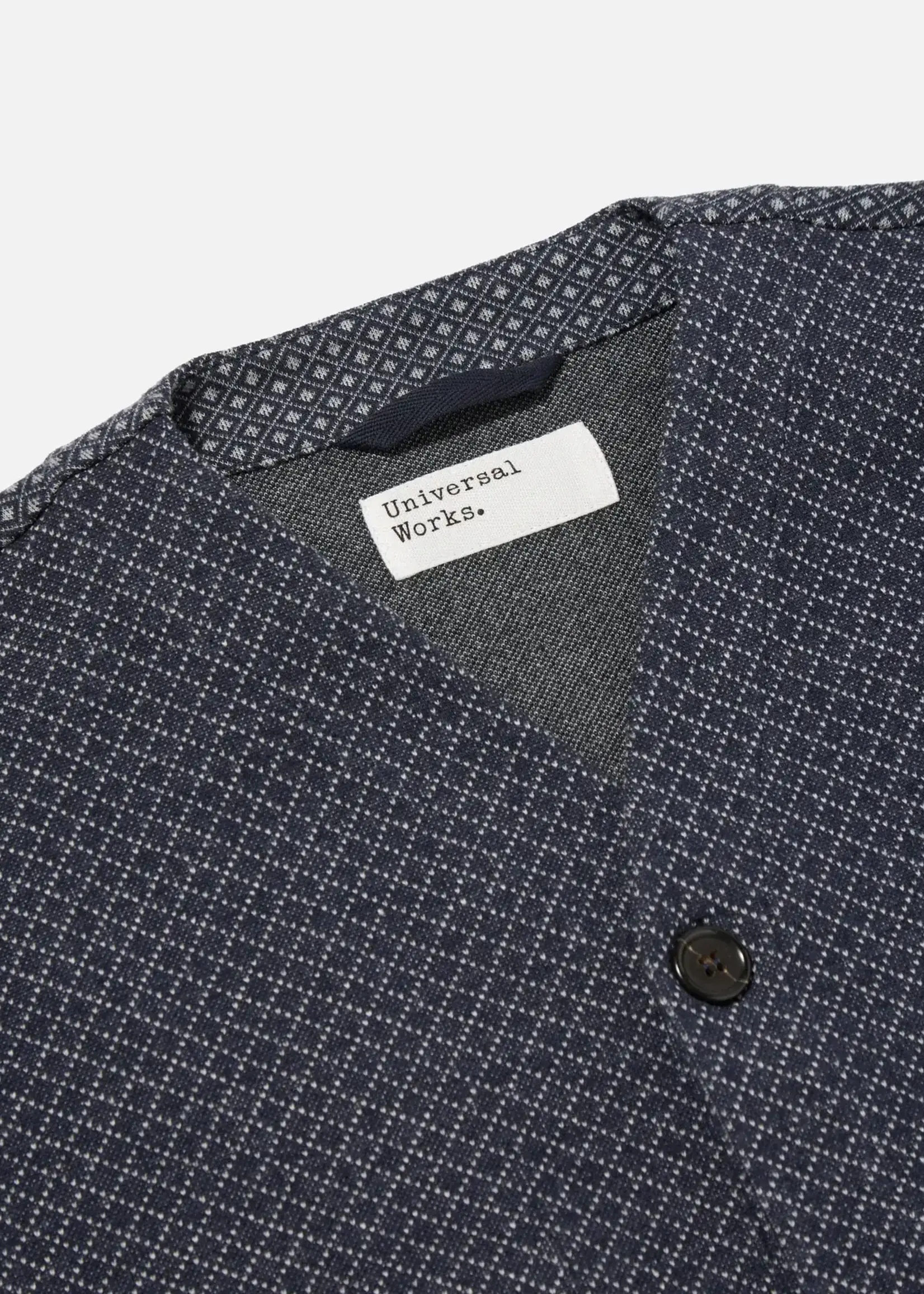 Universal Works Universal Works Cotton Mix Fleece Cardigan Navy Cotton / Poly