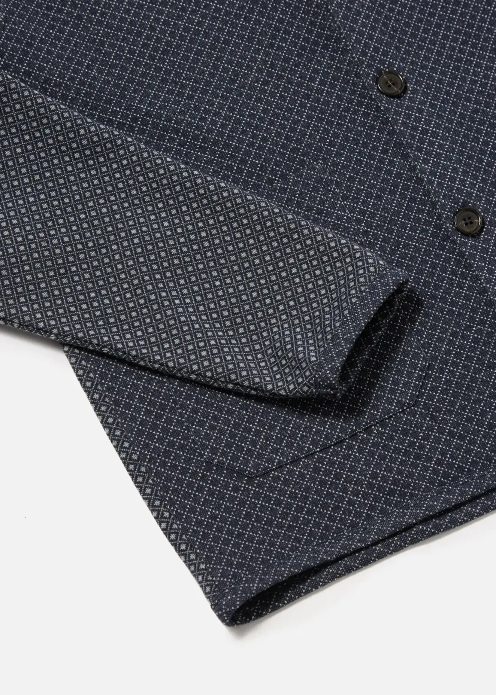 Universal Works Universal Works Cotton Mix Fleece Cardigan Navy Cotton / Poly