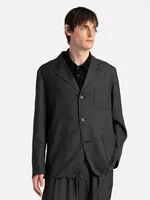 Universal Works Universal Works Mini Check Three Button Jacket Black Wool